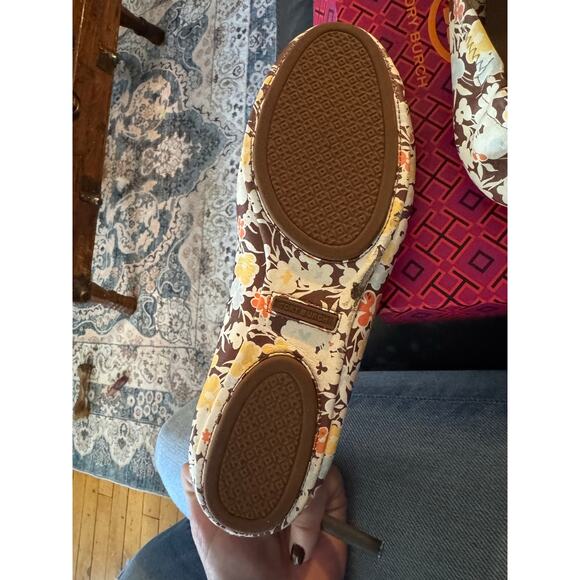 TORY BURCH MINNIE TRAVEL BALLET FLAT LEATHER BROWN REVERIE COMBO LOGO SZ US 9 - Picture 4 of 9